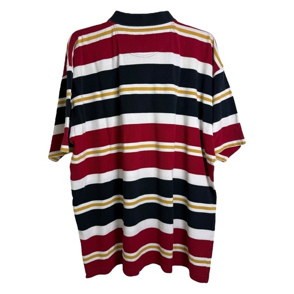 Vintage 90s State of the Art Striped Polo Shirt Size Large Cotton Short Sleeve - Picture 3 of 7